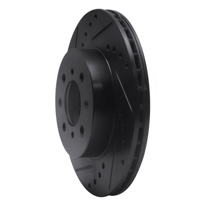 R1 Concepts R1 88-91 Honda Prelude Front Left Drilled & Slotted Black Brake Rotor