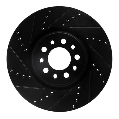 R1 Concepts R1 14-25 Alfa Romeo Tonale Front Left Drilled & Slotted Black Brake Rotor