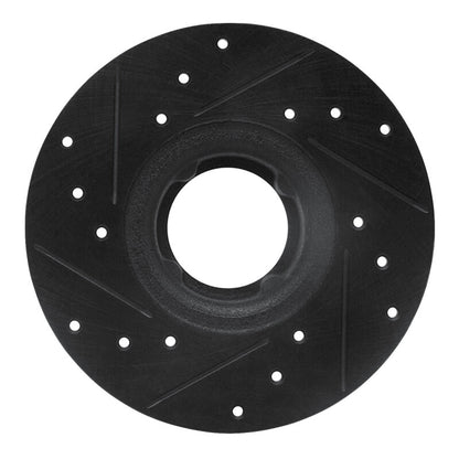 R1 Concepts R1 63-79 Austin Healey Sprite Front Right Drilled & Slotted Black Brake Rotor