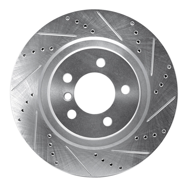 R1 Concepts R1 06-09 Land Rover Range Rover Front Right Drilled & Slotted Silver Brake Rotor