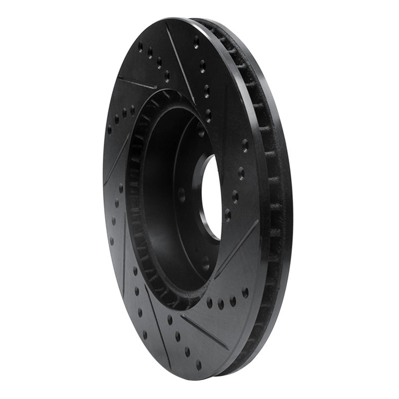 R1 Concepts R1 10-13 Kia Forte Front Left Drilled & Slotted Black Brake Rotor
