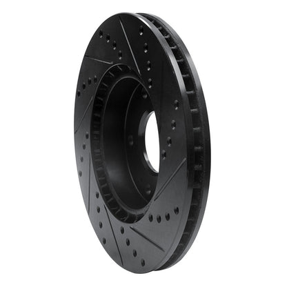 R1 Concepts R1 10-13 Kia Forte Front Left Drilled & Slotted Black Brake Rotor