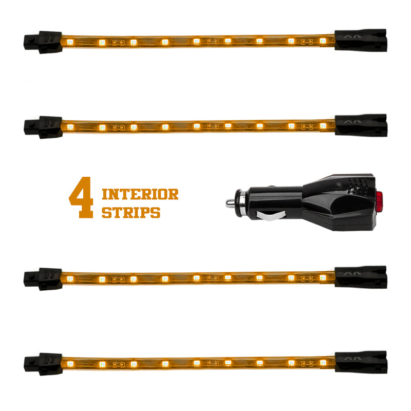 XKGLOW XK Glow Single Color XKGLOW UnderglowLED Accent Light Car/Truck Kit Amber - 4x8In