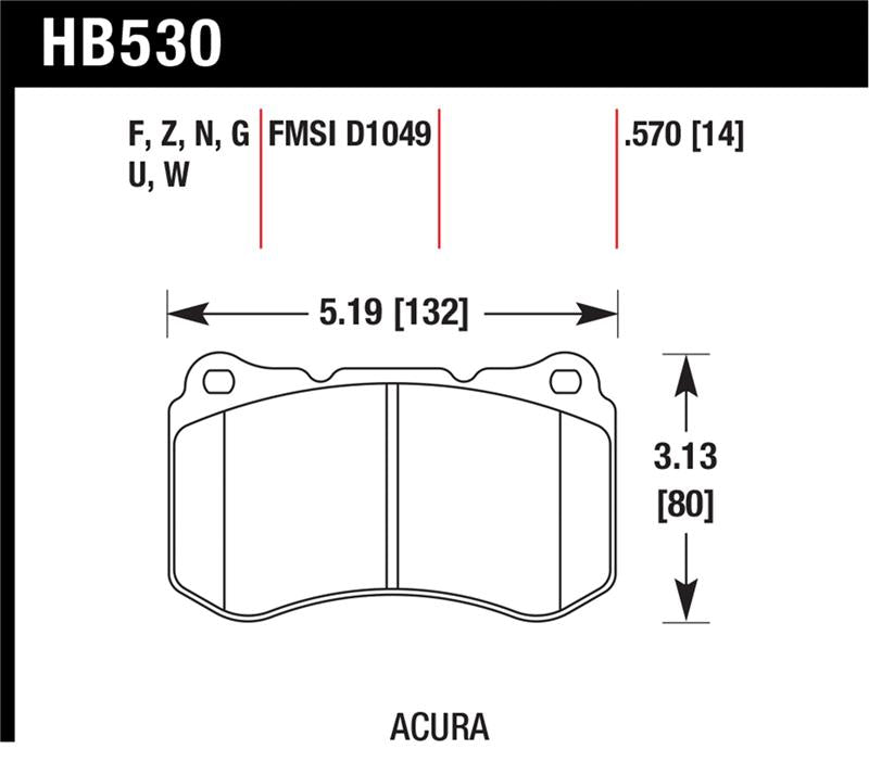 Hawk Performance Hawk 07-08 Acura TL Type S Performance Ceramic Street Front Brake Pads