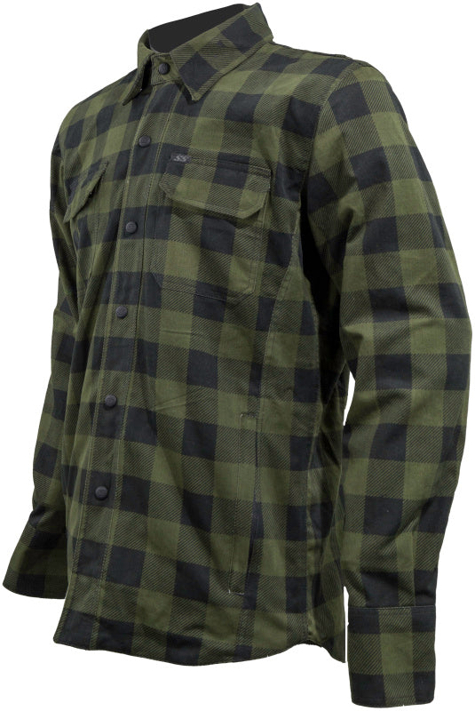 Speed and Strength True Grit Armored Motoshirt Olive/Black - XL