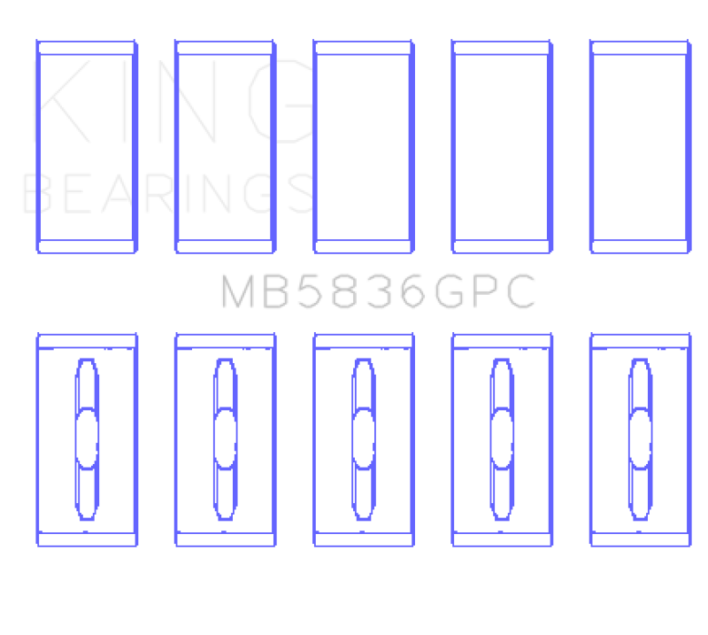 King Engine Bearings Ford 6.7 Power Stroke V8 Diesel (Size 0.25) Main Bearing Set