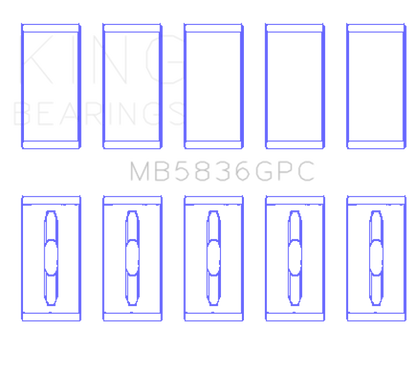 King Engine Bearings Ford 6.7 Power Stroke V8 Diesel (Size 0.26) Main Bearing Set