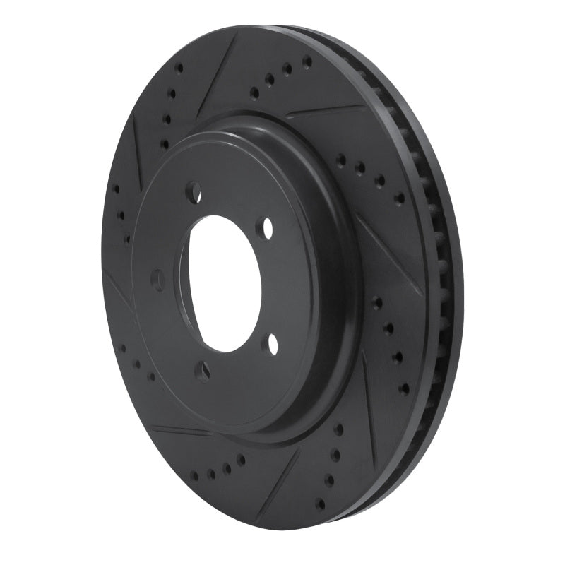 R1 Concepts R1 06-10 Ford Explorer Front Left Drilled & Slotted Black Brake Rotor