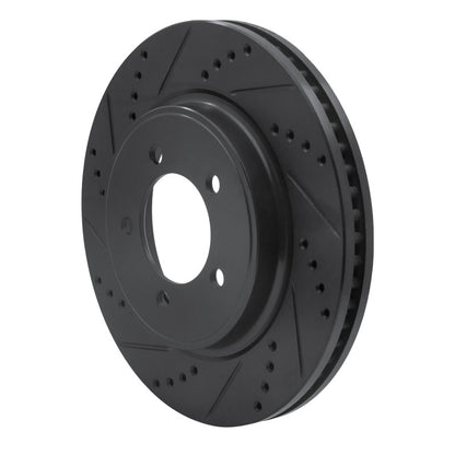 R1 Concepts R1 06-10 Ford Explorer Front Left Drilled & Slotted Black Brake Rotor