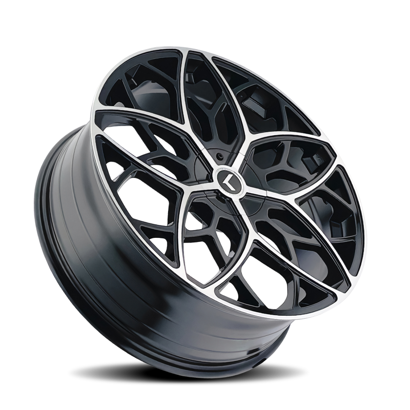 Kraze Wheels Kraze KR184 Ricochet 22x8.5 / 5x112/114.3 BP / 38mm Offset / 72.62mm Hub Gloss Black Machined Wheel