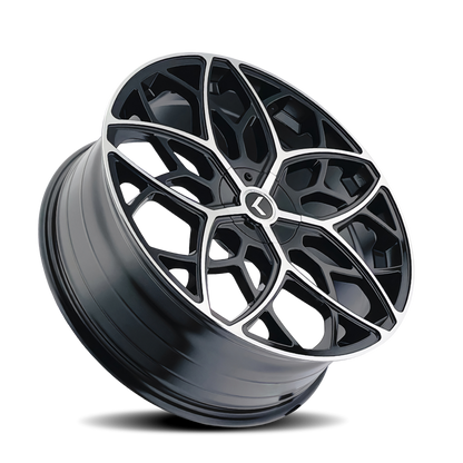Kraze Wheels Kraze KR184 Ricochet 22x8.5 / 5x112/114.3 BP / 38mm Offset / 72.62mm Hub Gloss Black Machined Wheel