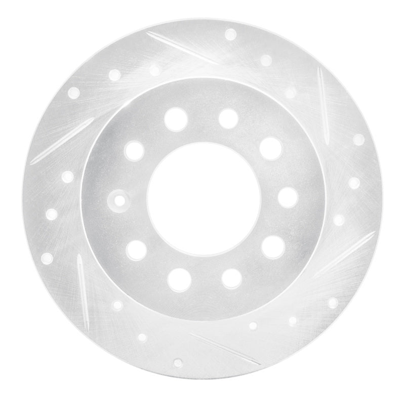 R1 Concepts R1 03-08 Hyundai TIBURON Rear Right Drilled & Slotted Silver Brake Rotor
