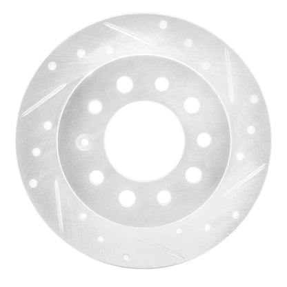 R1 Concepts R1 03-08 Hyundai TIBURON Rear Right Drilled & Slotted Silver Brake Rotor