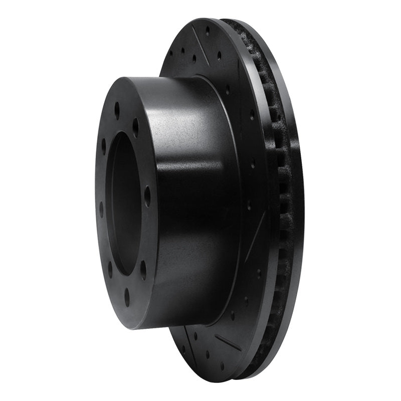 R1 Concepts R1 99-07 Ford E-150 Econoline Rear Right Drilled & Slotted Black Brake Rotor