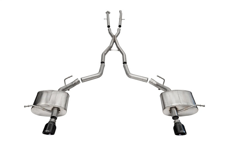 CORSA Performance Corsa 2011-2025 Dodge Durango Xtreme 2.5in Cat-Back Dual Rear Exit w/ Single 4.5in Black PVD Tips