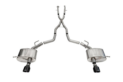 CORSA Performance Corsa 2011-2025 Dodge Durango Xtreme 2.5in Cat-Back Dual Rear Exit w/ Single 4.5in Black PVD Tips