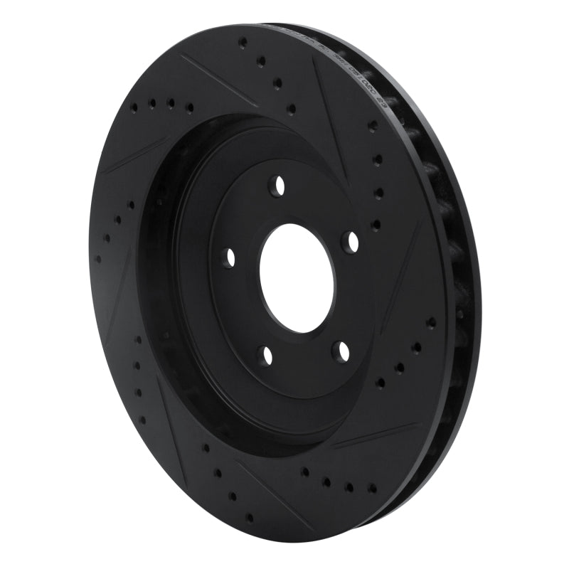 R1 Concepts R1 97-09 Cadillac XLR Right Front Drilled & Slotted Black Brake Rotor
