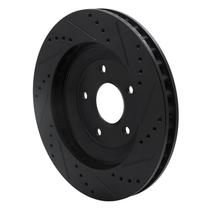 R1 Concepts R1 97-09 Cadillac XLR Right Front Drilled & Slotted Black Brake Rotor