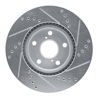 R1 Concepts R1 92-10 Lexus IS300 Front Left Drilled & Slotted Silver Brake Rotor