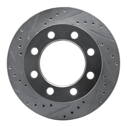 R1 Concepts R1 71-97 Dodge D300 Front Left Drilled & Slotted Silver Brake Rotor