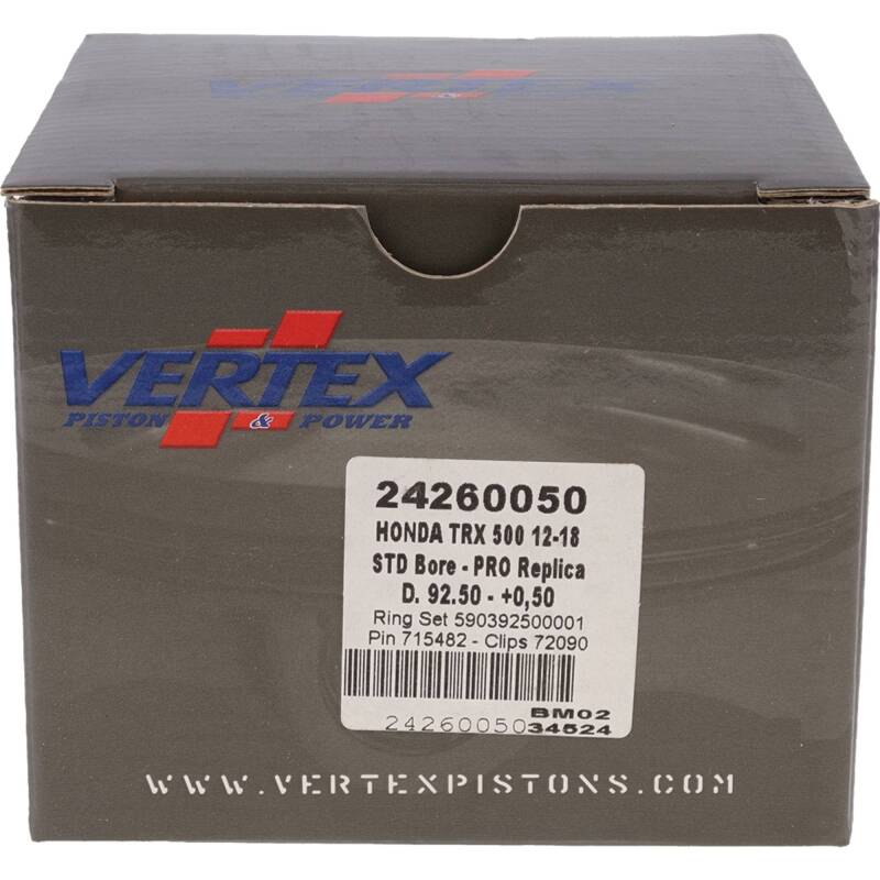 Vertex Pistons Vertex Piston 15-23 Honda Pioneer 500 500cc +0.50mm Oversized Forged Replica Piston Kit