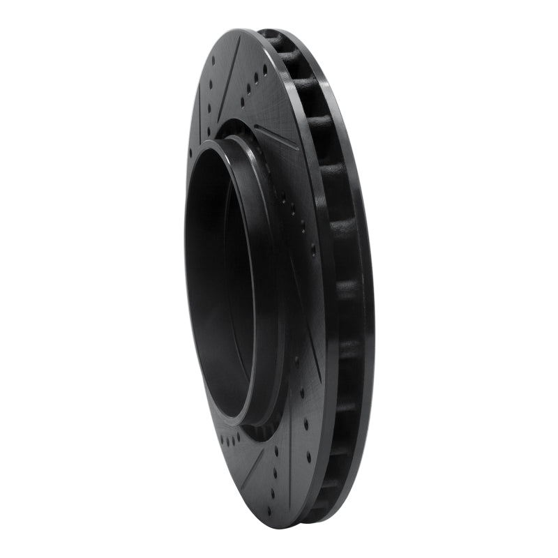R1 Concepts R1 04-07 Volvo V70 Rear Right Drilled & Slotted Black Brake Rotor