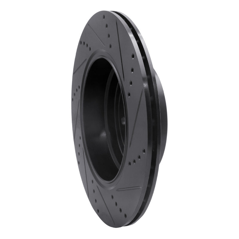 R1 Concepts R1 10-12 Land Rover Range Rover Rear Left Drilled & Slotted Black Brake Rotor