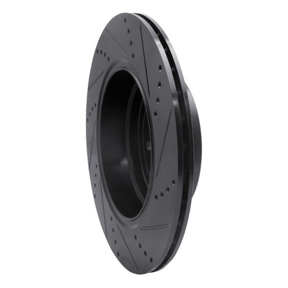 R1 Concepts R1 10-12 Land Rover Range Rover Rear Left Drilled & Slotted Black Brake Rotor