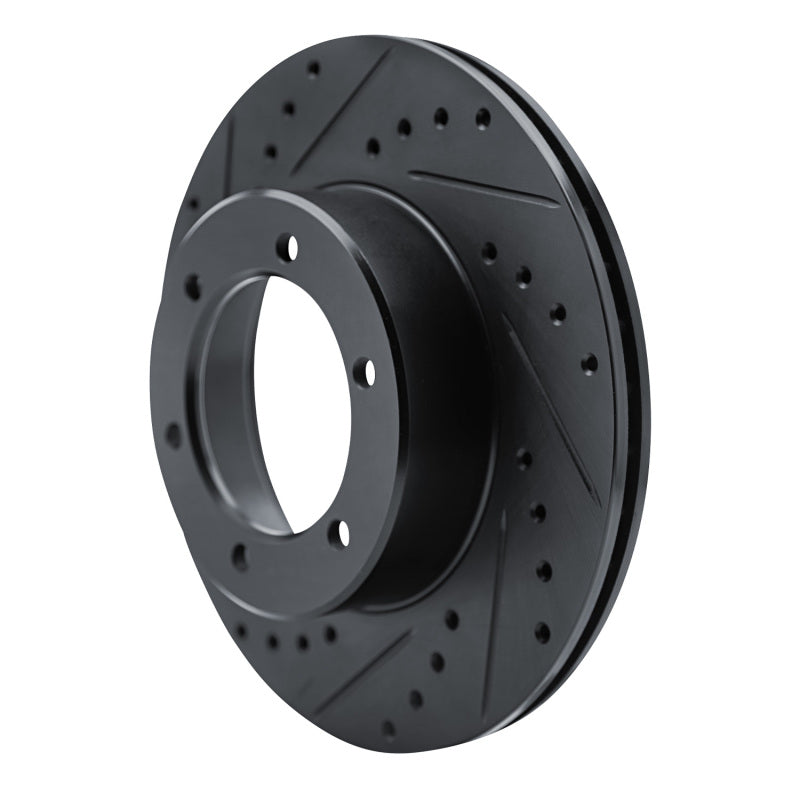 R1 Concepts R1 1986-1995 Toyota 4Runner Front Left Drilled & Slotted Black Brake Rotor