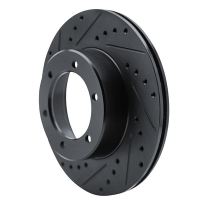 R1 Concepts R1 1986-1995 Toyota 4Runner Front Left Drilled & Slotted Black Brake Rotor