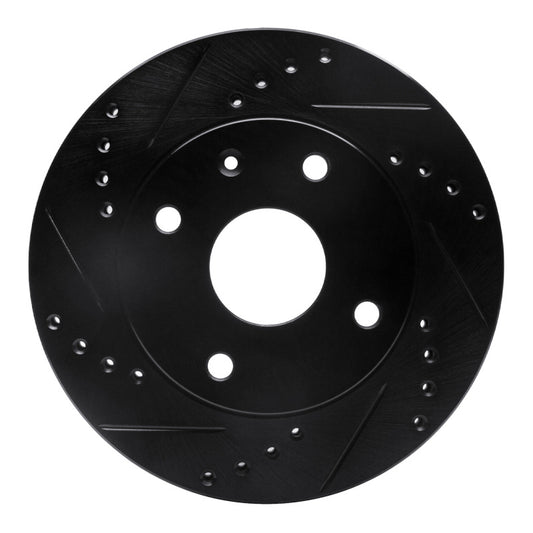 R1 Concepts R1 04-10 Chevrolet Optra (USA/Canada) Front Left Drilled & Slotted Black Brake Rotor
