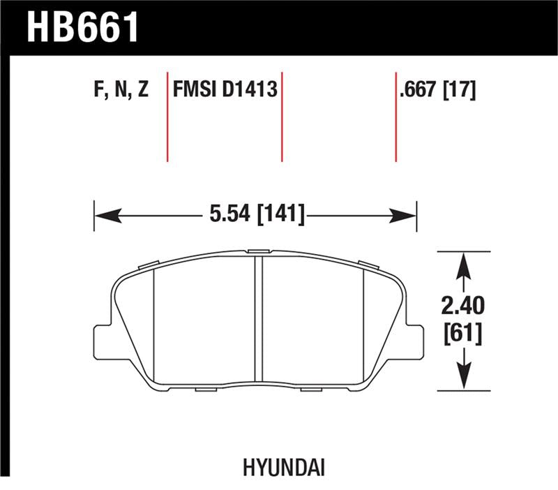 Hawk Performance Hawk 10 Hyundai Genesis Coupe (w/o Brembo Breaks) HPS Street Front Brake Pads