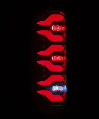 AlphaRex 87-96 Ford Bronco/F-150 Luxx-Series LED Tail Lights - Black Red