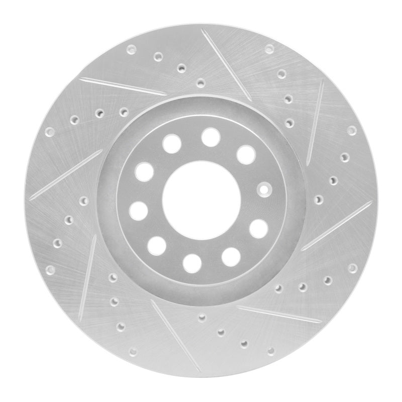 R1 Concepts R1 98-09 Audi A4 (USA/Canada) Front Right Drilled & Slotted Silver Brake Rotor