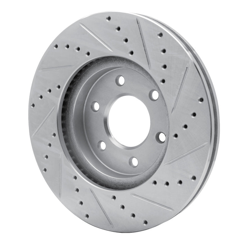 R1 Concepts R1 06-09 Chevrolet Trailblazer Front Left Drilled & Slotted Silver Brake Rotor