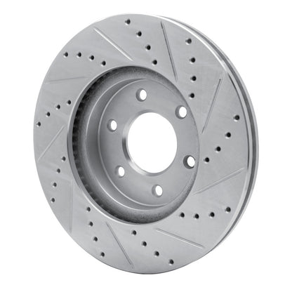 R1 Concepts R1 06-09 Chevrolet Trailblazer Front Left Drilled & Slotted Silver Brake Rotor