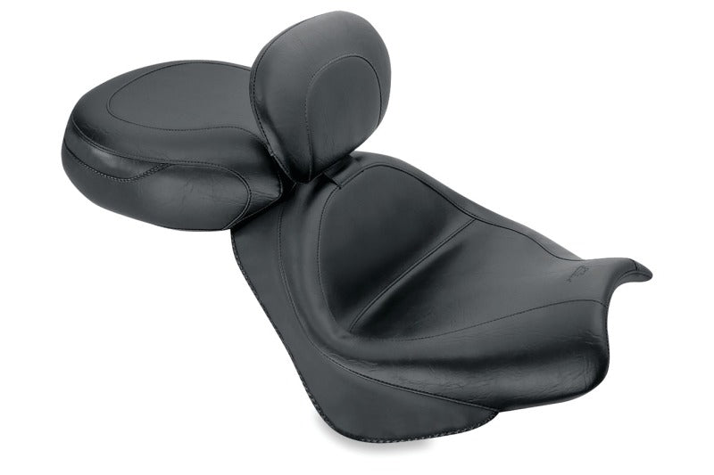 Mustang Motorcycle Mustang 02-08 Honda VTX1800 Retro, S, T Wide Touring 2PC Seat w/ Driver Backrest - Black