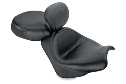 Mustang Motorcycle Mustang 02-08 Honda VTX1800 Retro, S, T Wide Touring 2PC Seat w/ Driver Backrest - Black