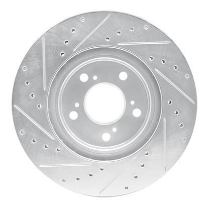 R1 Concepts R1 05-12 Acura RL Front Right Drilled & Slotted Silver Brake Rotor