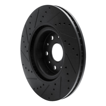 R1 Concepts R1 14-25 Cadillac CT6 Front Right Drilled & Slotted Black Brake Rotor