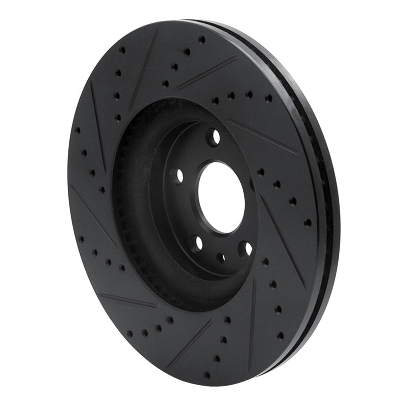 R1 Concepts R1 13-20 Ford Fusion Front Right Drilled & Slotted Black Brake Rotor