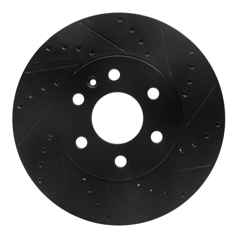 R1 Concepts R1 15-20 Chevrolet Colorado Front Right Drilled & Slotted Black Brake Rotor