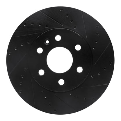 R1 Concepts R1 15-20 Chevrolet Colorado Front Right Drilled & Slotted Black Brake Rotor
