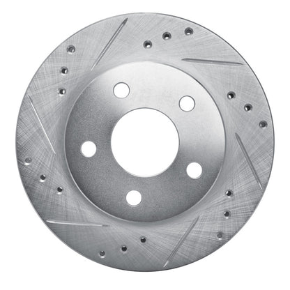 R1 Concepts R1 86-92 Ford Thunderbird Front Left Rear Left Drilled & Slotted Silver Brake Rotor