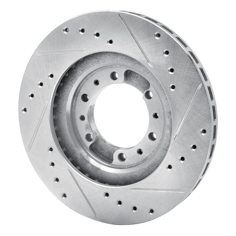 R1 Concepts R1 90-04 Mitsubishi Montero Front Left Drilled & Slotted Silver Brake Rotor