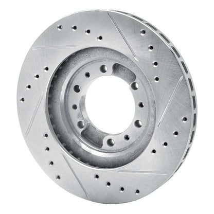 R1 Concepts R1 90-04 Mitsubishi Montero Front Left Drilled & Slotted Silver Brake Rotor