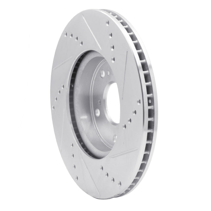R1 Concepts R1 13-22 Honda Accord Sedan Front Left Drilled & Slotted Silver Brake Rotor