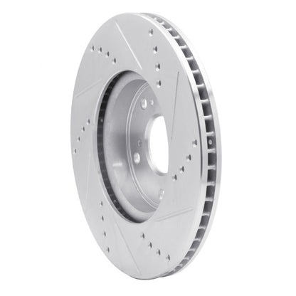 R1 Concepts R1 13-22 Honda Accord Sedan Front Left Drilled & Slotted Silver Brake Rotor