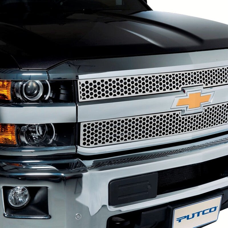 Putco 15-19 Chevy Silverado HD Punch Stainless Steel Grilles