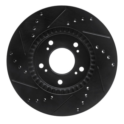 R1 Concepts R1 91-01 Acura Integra Front Right Drilled & Slotted Black Brake Rotor